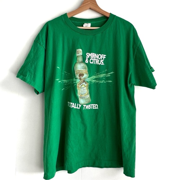 Vintage Smirnoff Green Graphic Tee - Totally Twisted Citrus twist size XL - Picture 1 of 5